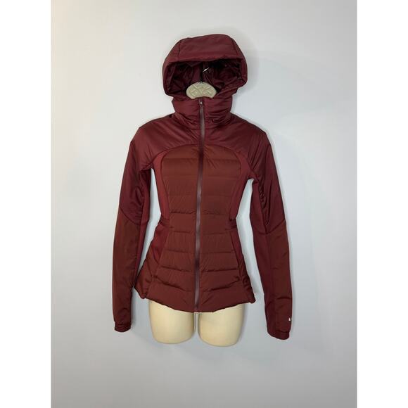 Lululemon Down for It All Jacket In Red Merlot Puffer Women's Sz 2 - Picture 3 of 14